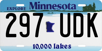 MN license plate 297UDK