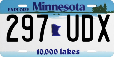 MN license plate 297UDX