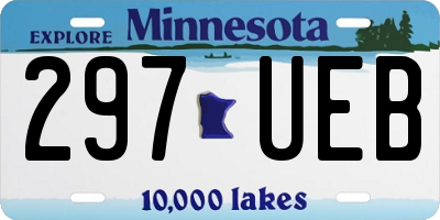 MN license plate 297UEB