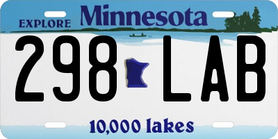 MN license plate 298LAB