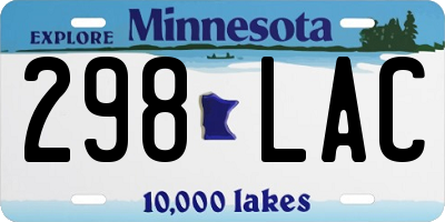 MN license plate 298LAC