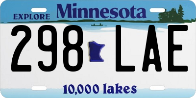 MN license plate 298LAE
