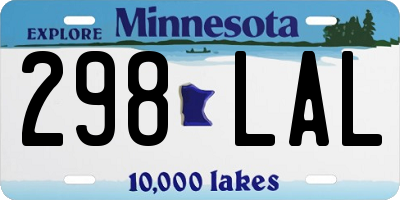 MN license plate 298LAL