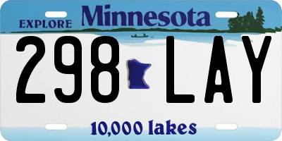 MN license plate 298LAY