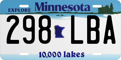 MN license plate 298LBA