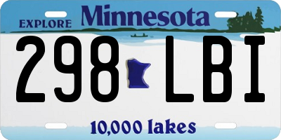 MN license plate 298LBI