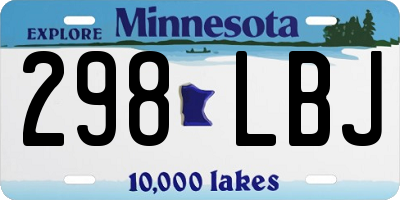 MN license plate 298LBJ