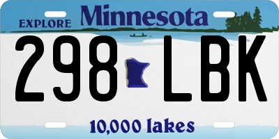 MN license plate 298LBK