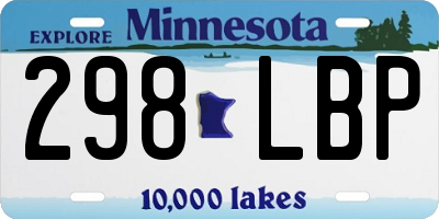 MN license plate 298LBP