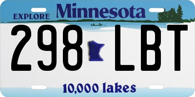 MN license plate 298LBT