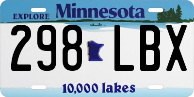 MN license plate 298LBX