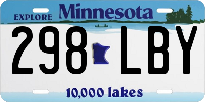 MN license plate 298LBY