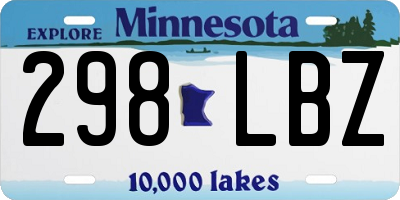 MN license plate 298LBZ