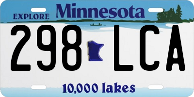 MN license plate 298LCA