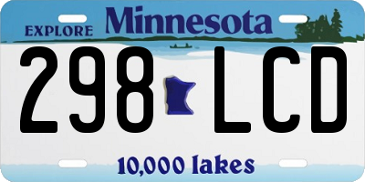 MN license plate 298LCD