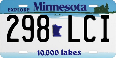 MN license plate 298LCI