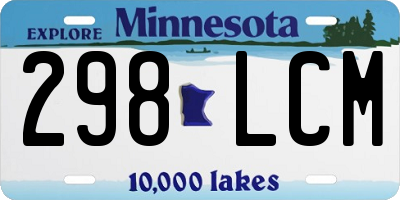 MN license plate 298LCM