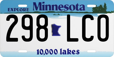 MN license plate 298LCO
