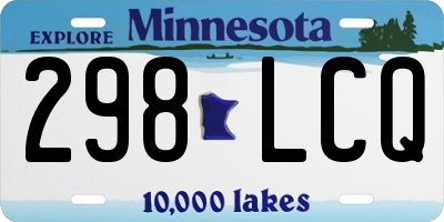 MN license plate 298LCQ