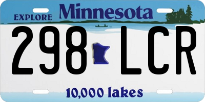 MN license plate 298LCR