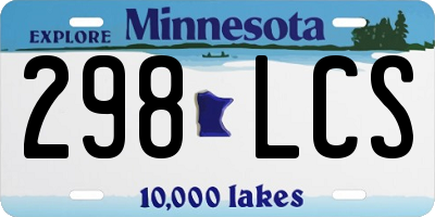 MN license plate 298LCS