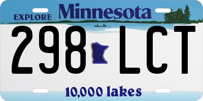 MN license plate 298LCT