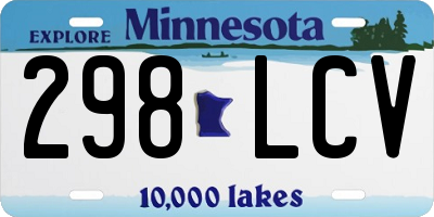 MN license plate 298LCV