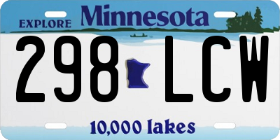 MN license plate 298LCW