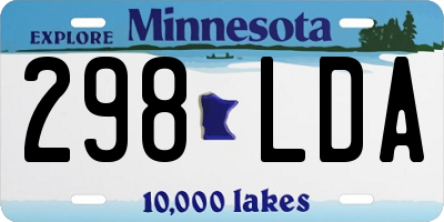 MN license plate 298LDA