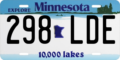 MN license plate 298LDE