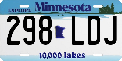 MN license plate 298LDJ