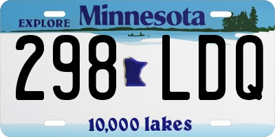 MN license plate 298LDQ