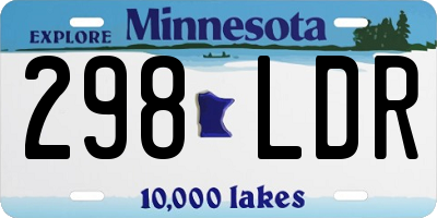 MN license plate 298LDR