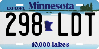 MN license plate 298LDT