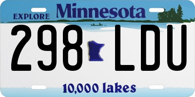 MN license plate 298LDU