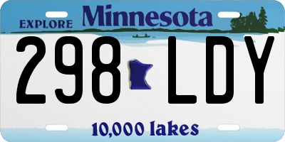 MN license plate 298LDY