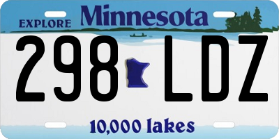 MN license plate 298LDZ