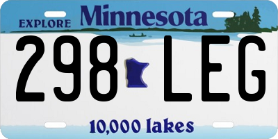 MN license plate 298LEG