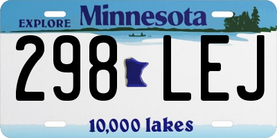 MN license plate 298LEJ