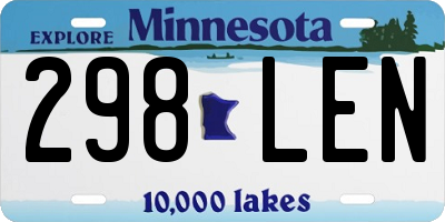 MN license plate 298LEN