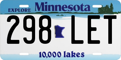 MN license plate 298LET