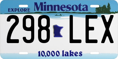MN license plate 298LEX
