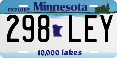 MN license plate 298LEY