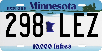 MN license plate 298LEZ