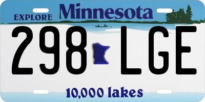 MN license plate 298LGE