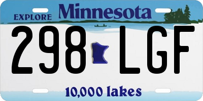 MN license plate 298LGF