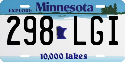 MN license plate 298LGI