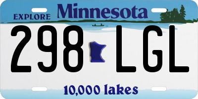 MN license plate 298LGL