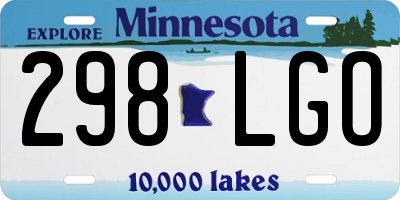 MN license plate 298LGO