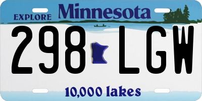MN license plate 298LGW
